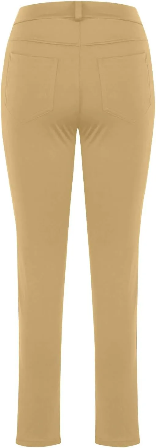 Business Pants for Women 2025 Solid Color Basic Simple Legging with Pocket High Waist Straight Leg Suit Trousers