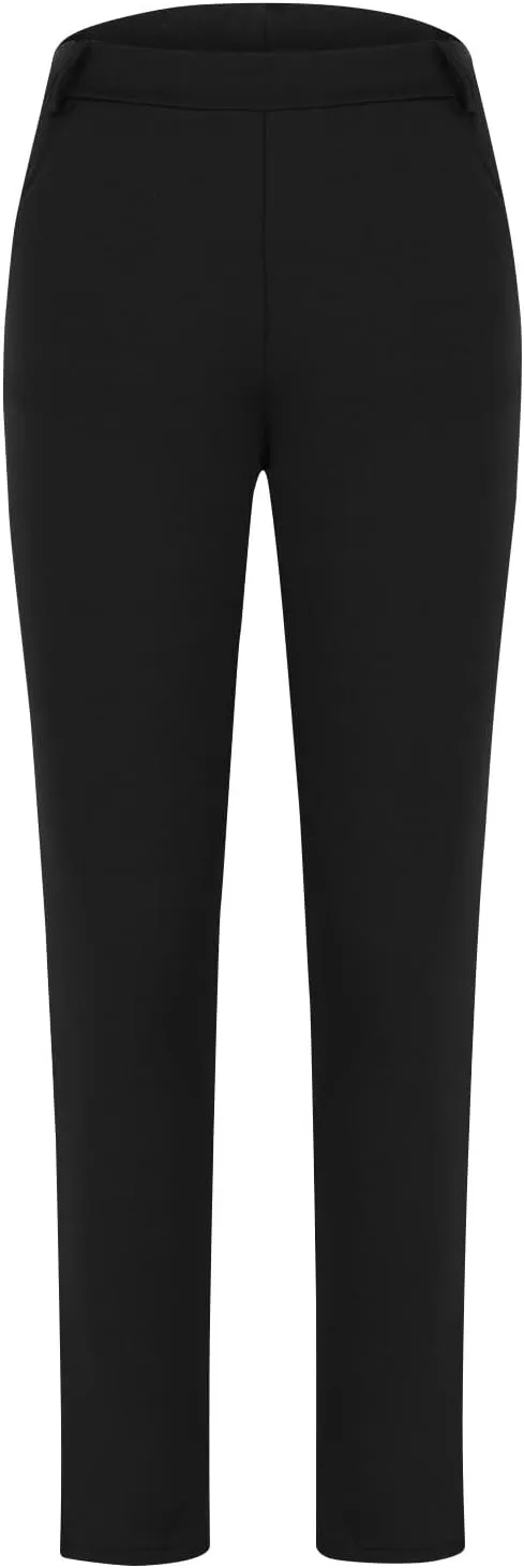 Business Pants for Women 2025 Solid Color Basic Simple Legging with Pocket High Waist Straight Leg Suit Trousers