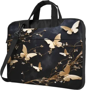 Butterfly Laptop Shoulder Bag for Women, Art Butterflies Laptop Sleeve Case Durable Computer Bag