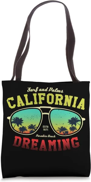 California Dreaming Surf And Palms Vintage Beach Vibes Tee Tote Bag