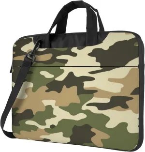 Camouflage Camo Pattern Laptop Shoulder Bag for Women, Laptop Sleeve Case Durable Computer Bag