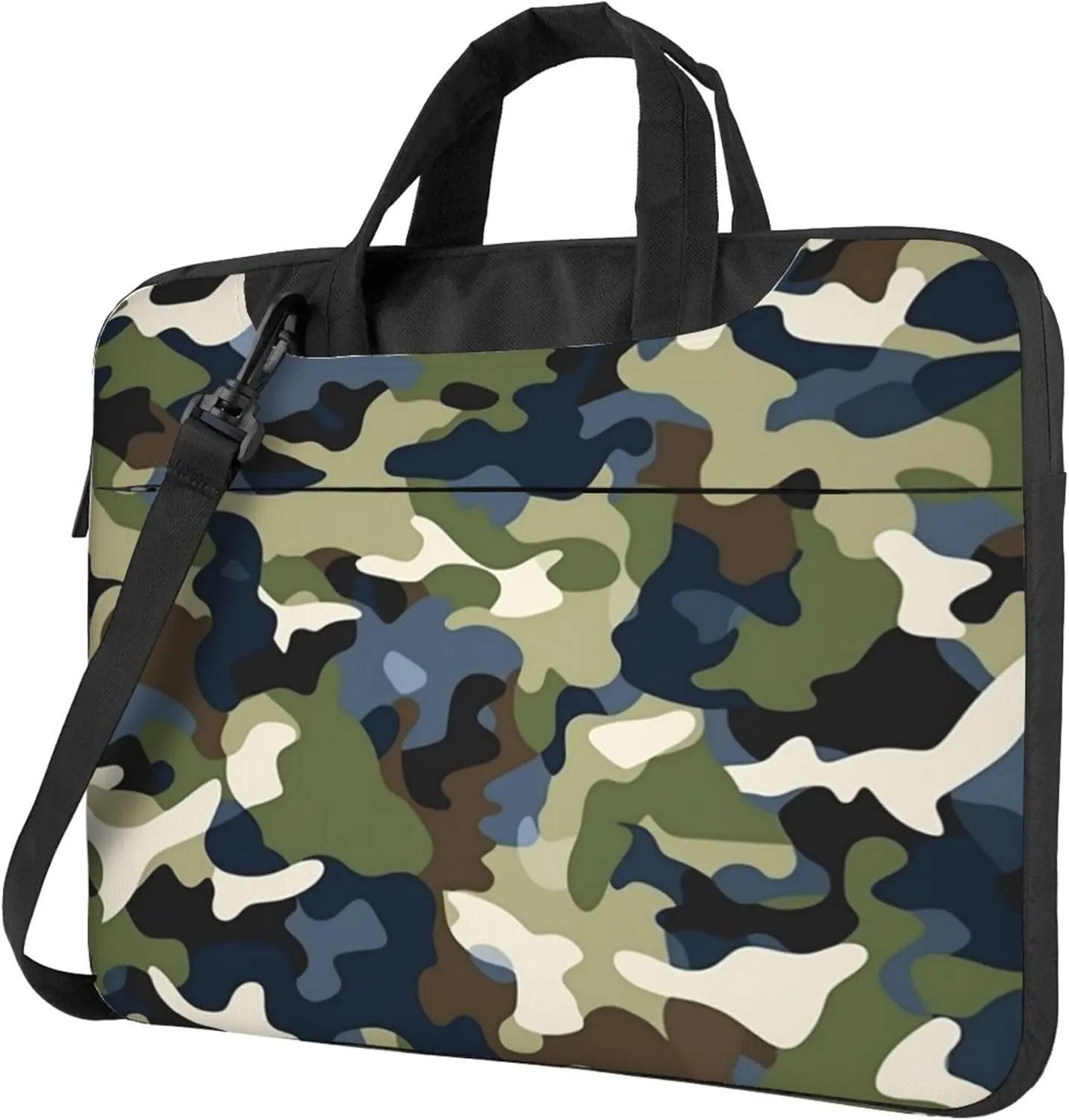 Camouflage Pattern Laptop Shoulder Bag for Women, Classic Camo Laptop Sleeve Case Durable Computer Bag