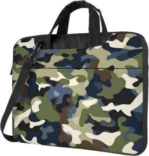 Camouflage Pattern Laptop Shoulder Bag for Women, Classic Camo Laptop Sleeve Case Durable Computer Bag
