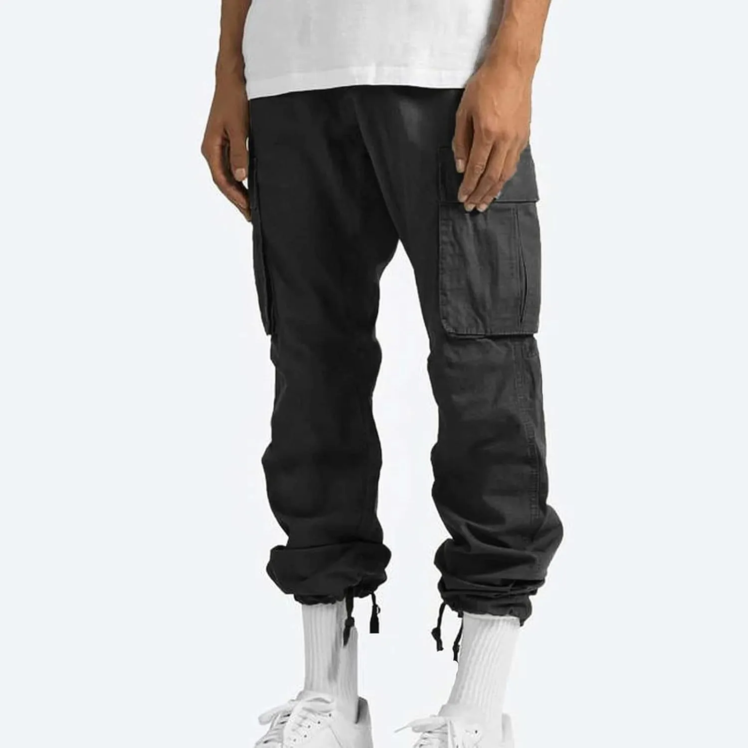 Cargo Pants for Men Baggy Drawstring Elastic Waist Sweatpants Stylish with Pockets Work Pants 2024 Joggers Trousers