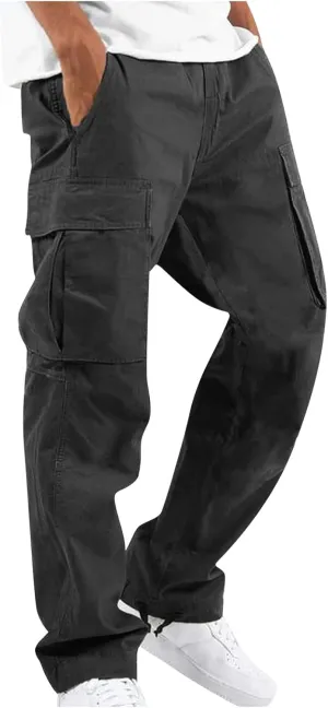 Cargo Pants for Men Baggy Drawstring Elastic Waist Sweatpants Stylish with Pockets Work Pants 2024 Joggers Trousers