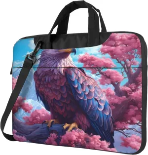 Cherry Blossom Eagles Bird Laptop Shoulder Bag for Women, Laptop Sleeve Case Durable Computer Bag
