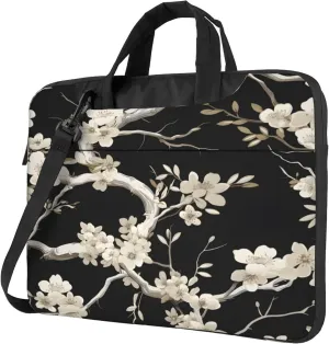 Cherry Blossoms Japan Flowers Laptop Shoulder Bag for Women, Laptop Sleeve Case Durable Computer Bag