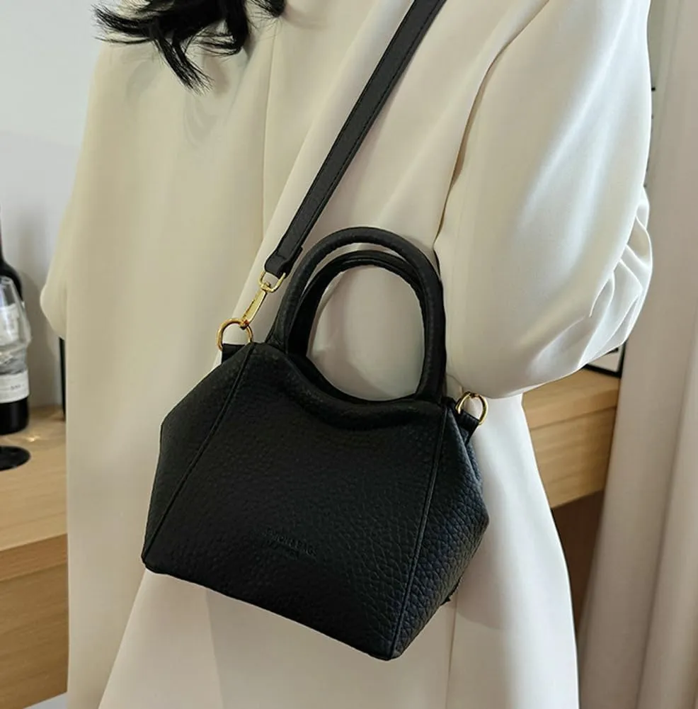 Chic Bucket Purse for Women Cute PU Leather Crossbody Shoulder Bag Handbags Clutch Satchel Small Tote Bag