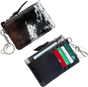 Chic Cowhide Keychain Wallet with Credit Card Holder, Coin Purse - Ideal Gifts for Her