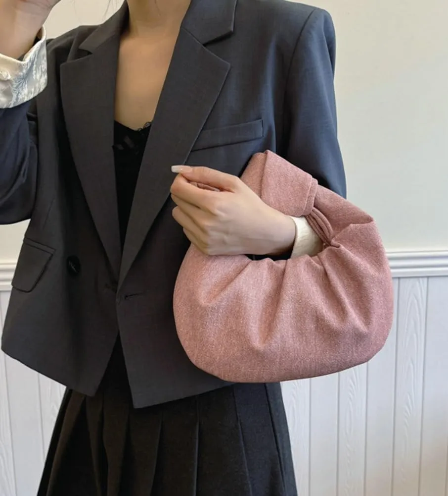 Chic Crescent Handbags for Women Small Cute Dumpling Tote Purse Soft Vegan Leather Clutch Trendy Pleated Satchel
