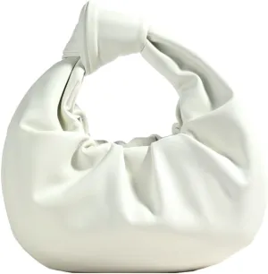 Chic Crescent Handbags for Women Small Cute Dumpling Tote Purse Soft Vegan Leather Clutch Trendy Pleated Satchel