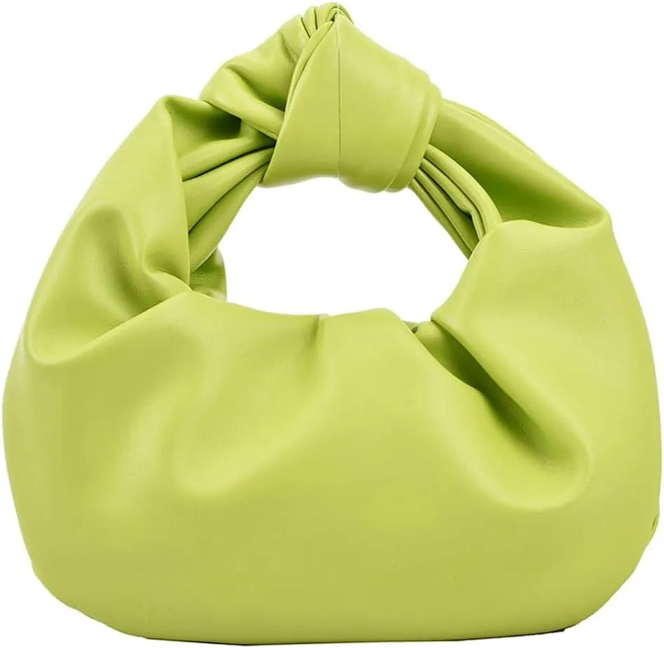 Chic Crescent Handbags for Women Small Cute Dumpling Tote Purse Soft Vegan Leather Clutch Trendy Pleated Satchel