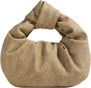 Chic Crescent Handbags for Women Small Cute Dumpling Tote Purse Soft Vegan Leather Clutch Trendy Pleated Satchel