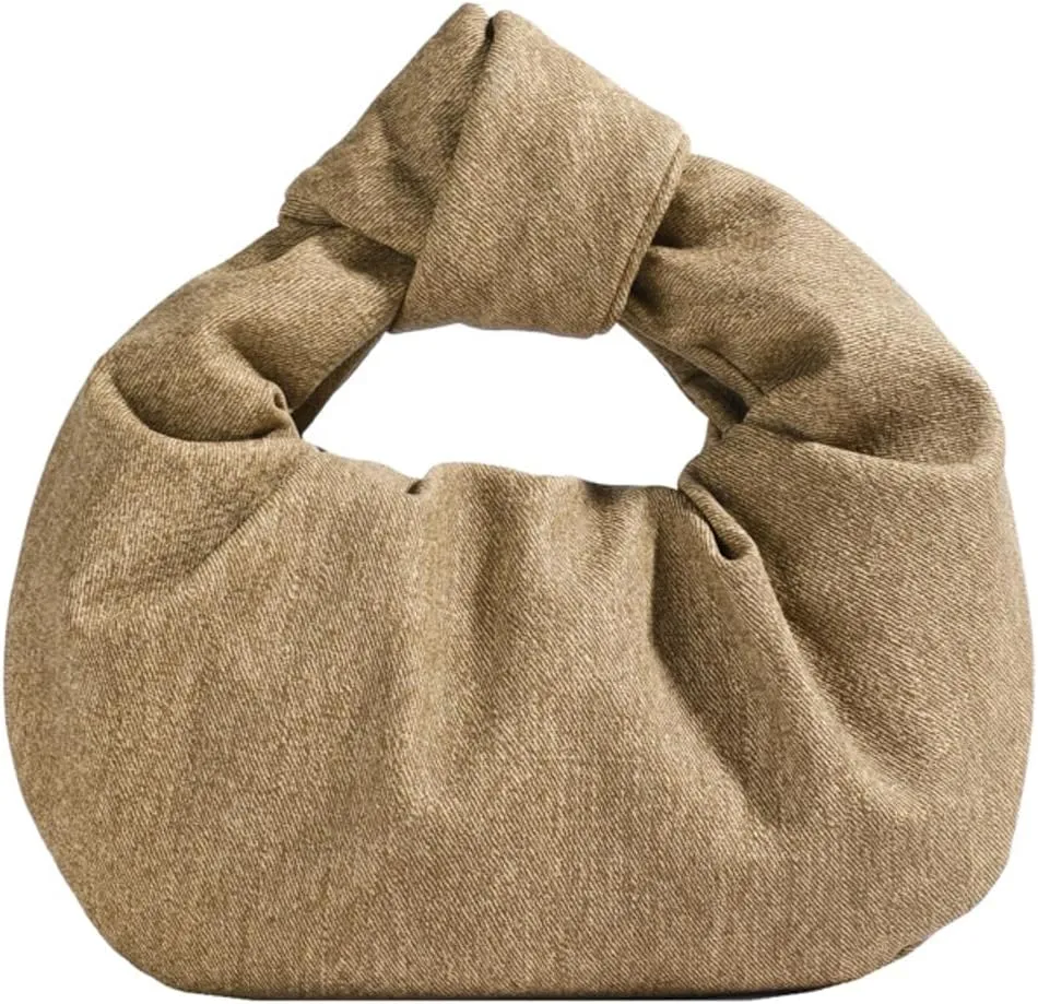 Chic Crescent Handbags for Women Small Cute Dumpling Tote Purse Soft Vegan Leather Clutch Trendy Pleated Satchel