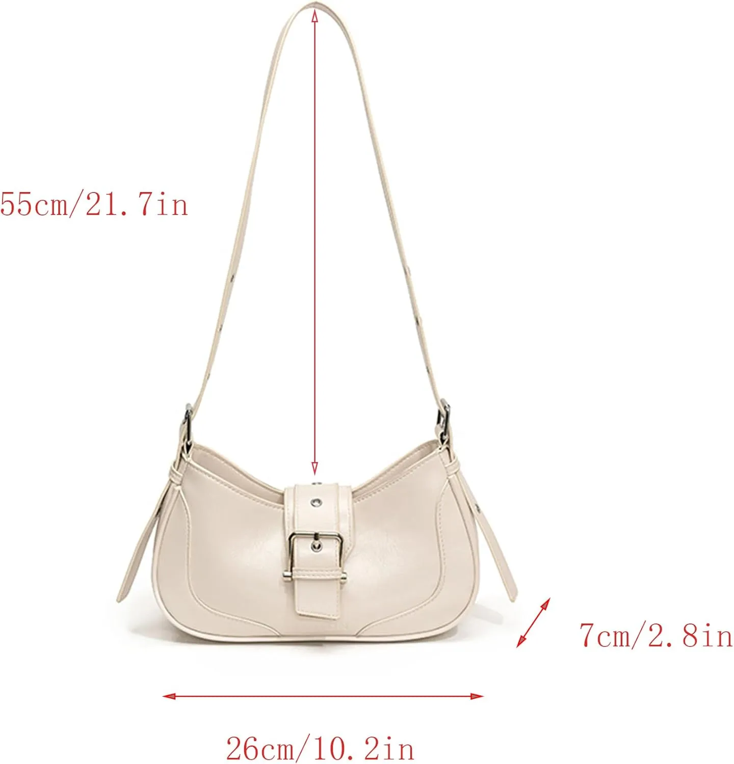 CHIC DIARY Shoulder Crossbody Bag for Women Y2K Hobo Handbag Vegan Leather Underarm Purse Retro Crescent Bag