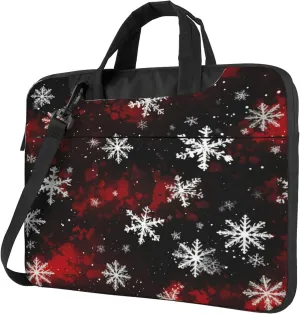 Christmas Snowflakes Laptop Shoulder Bag for Women, Snowflake Laptop Sleeve Case Durable Computer Bag