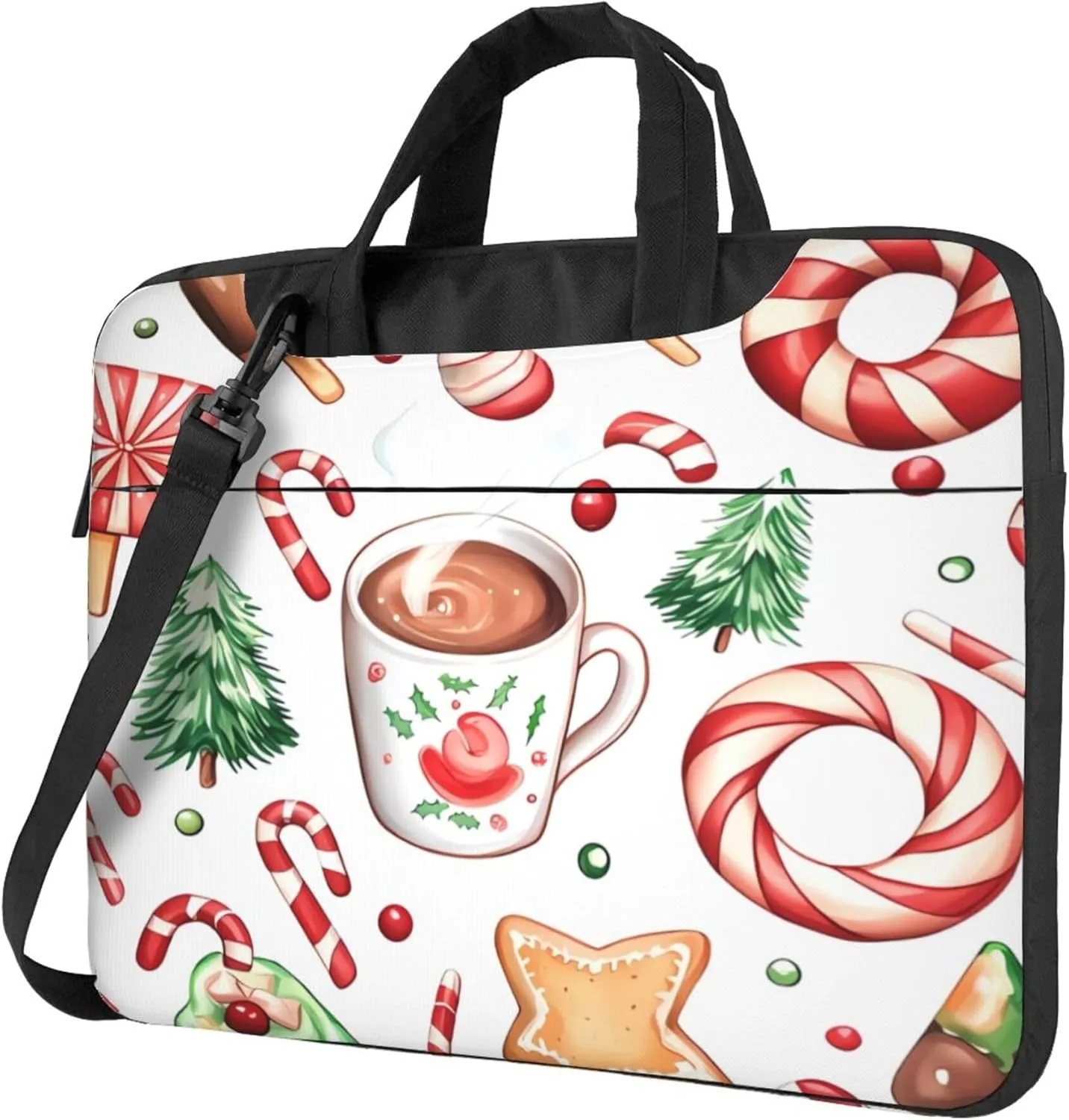 Christmas Tree Candy Laptop Shoulder Bag for Women, Laptop Sleeve Case Durable Computer Bag