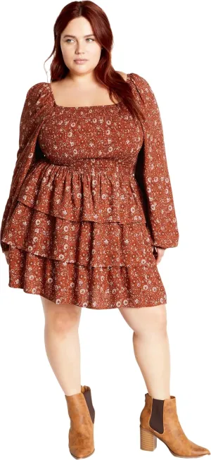 City Chic Plus Size Dress, Dahlia Mini Print Dress