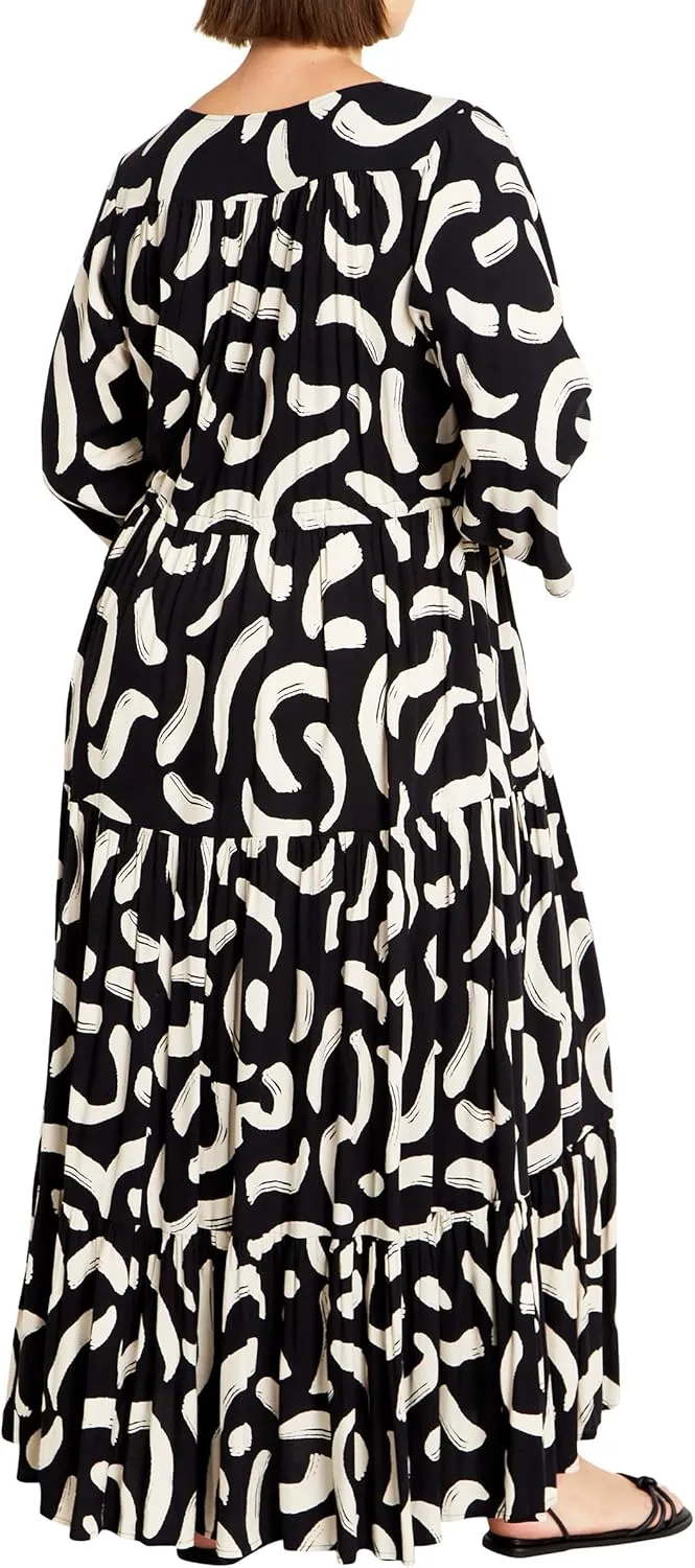 City Chic Plus Size Dress, Endless Sun Print Maxi Dress