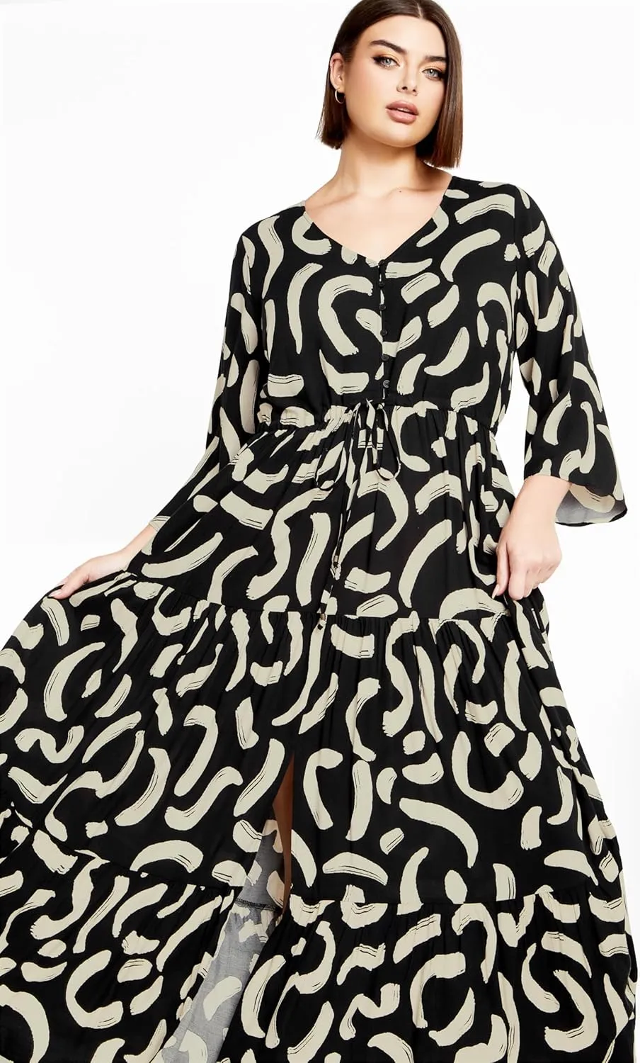 City Chic Plus Size Dress, Endless Sun Print Maxi Dress