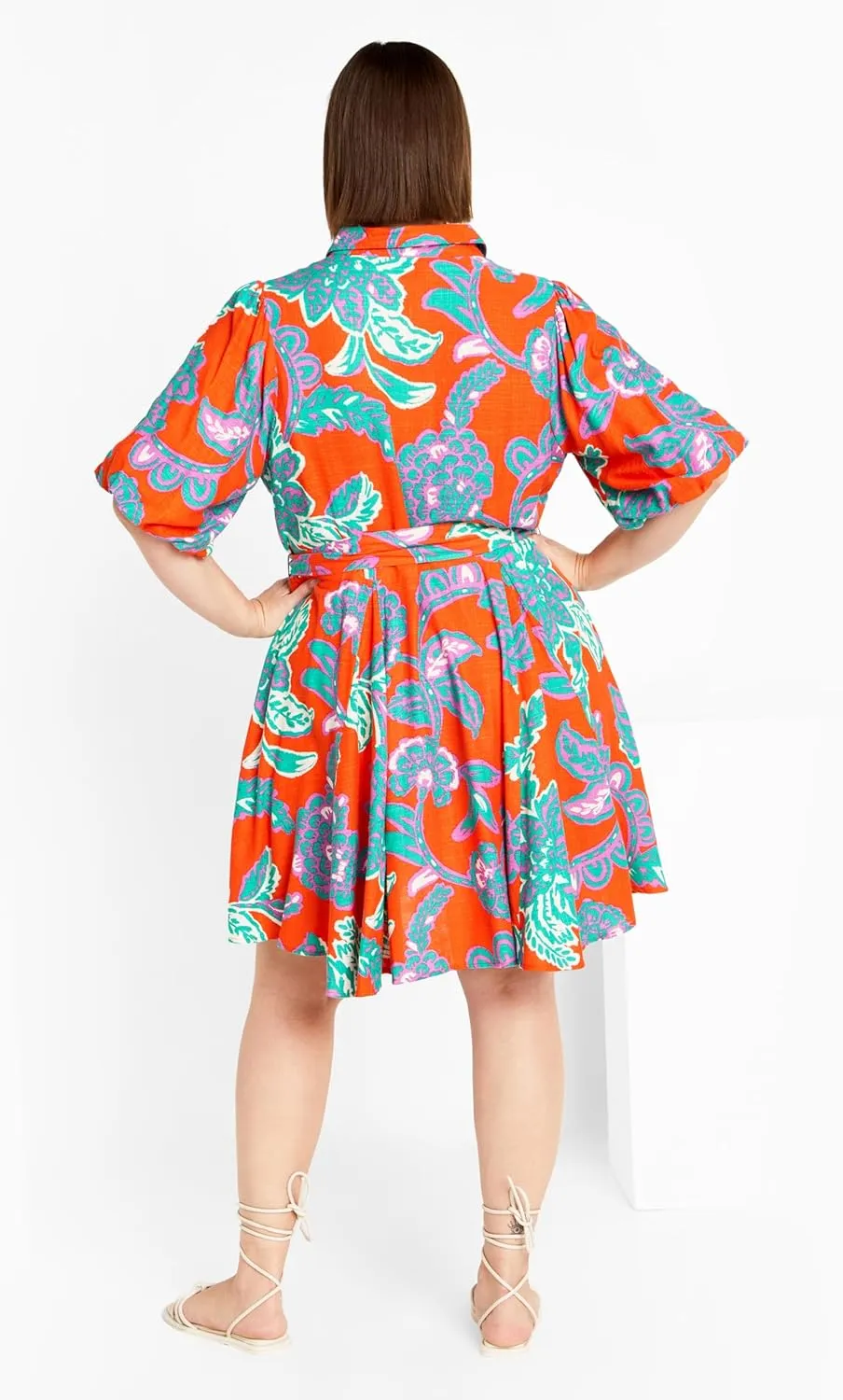 City Chic Women's Apparel Women's Plus Size Elbow Sleeve Button Up Shirt Dress