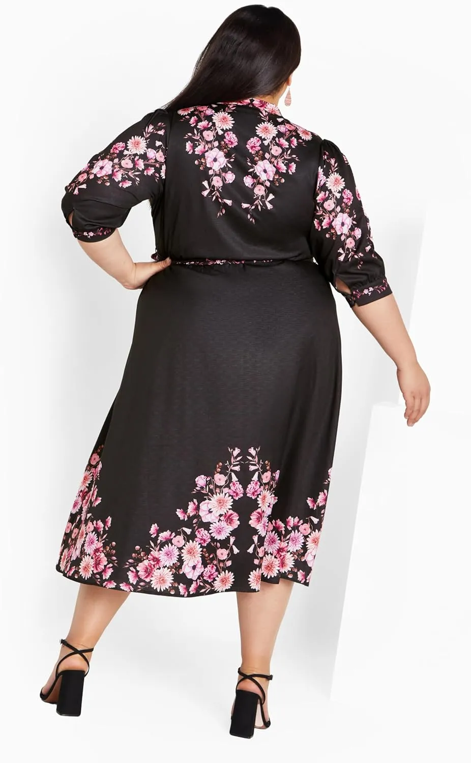 City Chic Women's Plus Size Annabelle Button Closure Midi Dress