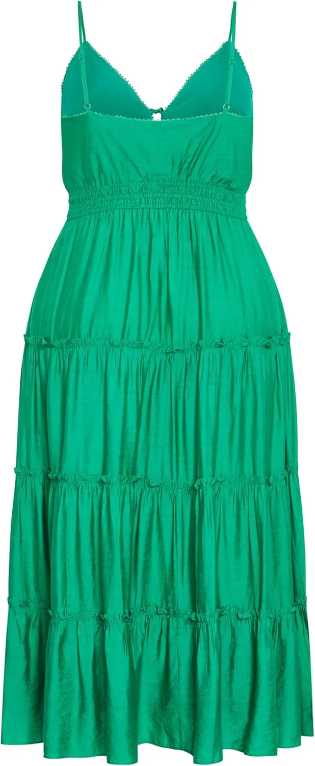 City Chic Women's Plus Size Dress - Aiza Crochet Tier Maxi