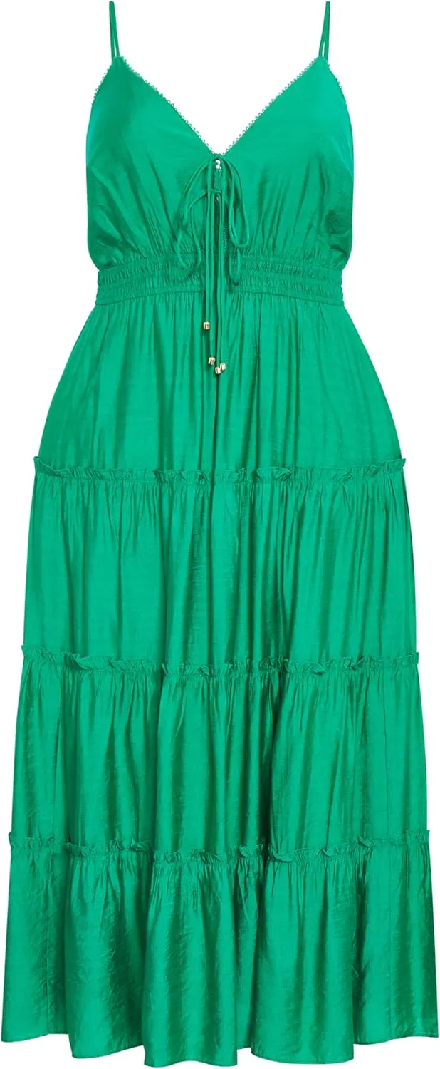 City Chic Women's Plus Size Dress - Aiza Crochet Tier Maxi