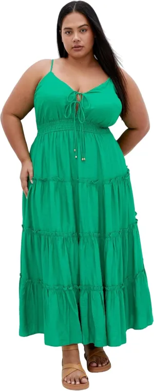 City Chic Women's Plus Size Dress - Aiza Crochet Tier Maxi