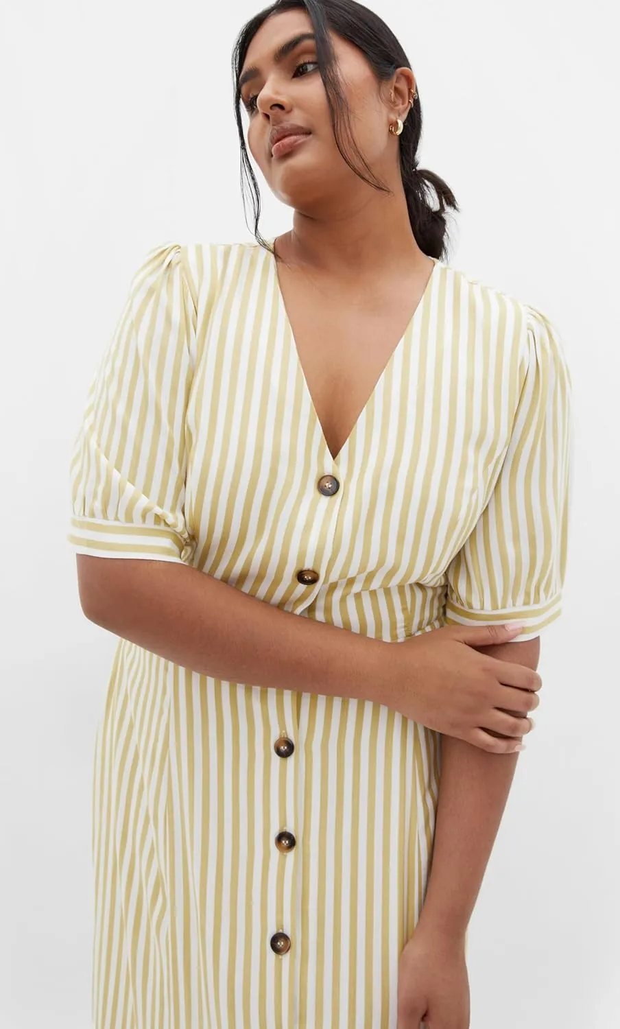 City Chic Women's Plus Size Dress - Charli Stripe Midi