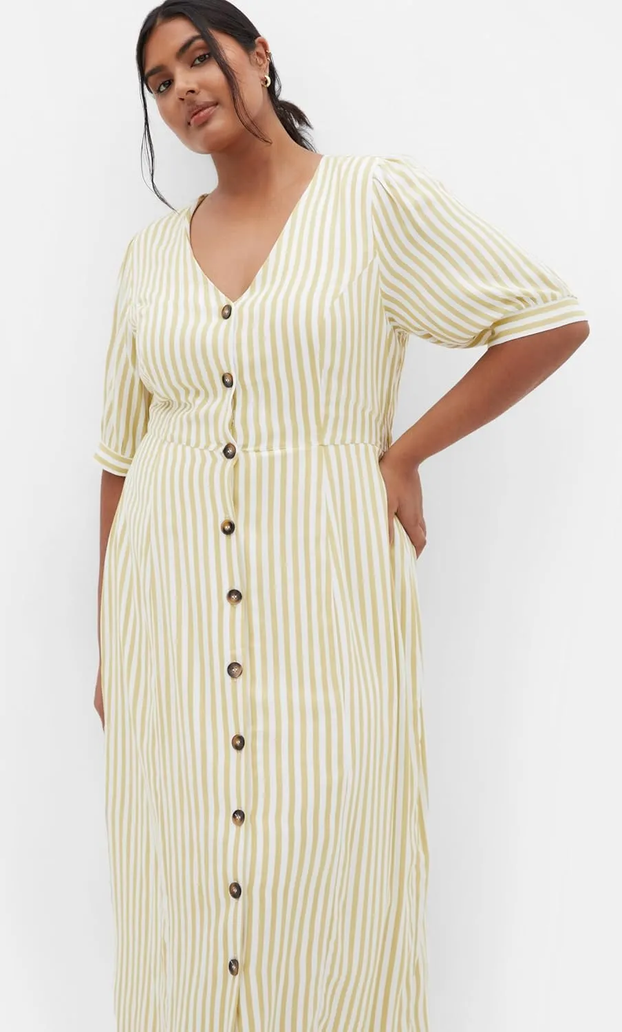 City Chic Women's Plus Size Dress - Charli Stripe Midi