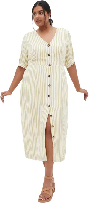 City Chic Women's Plus Size Dress - Charli Stripe Midi