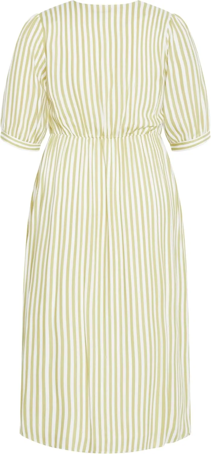 City Chic Women's Plus Size Dress - Charli Stripe Midi