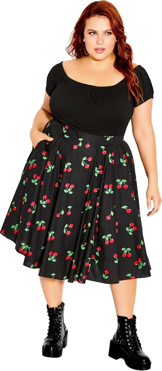 CITY CHIC Women's Plus Size Dress Cherry Desire
