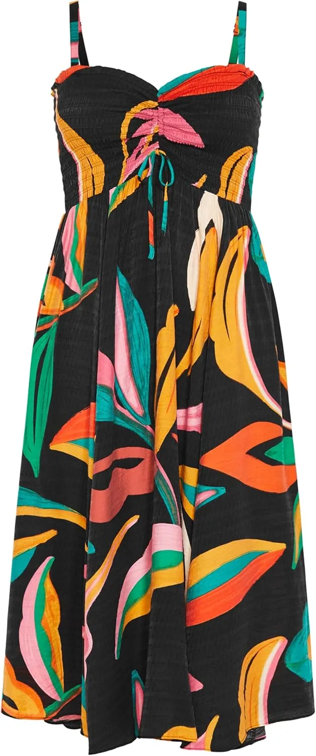 City Chic Women's Plus Size Dress-Maui Print Maxi