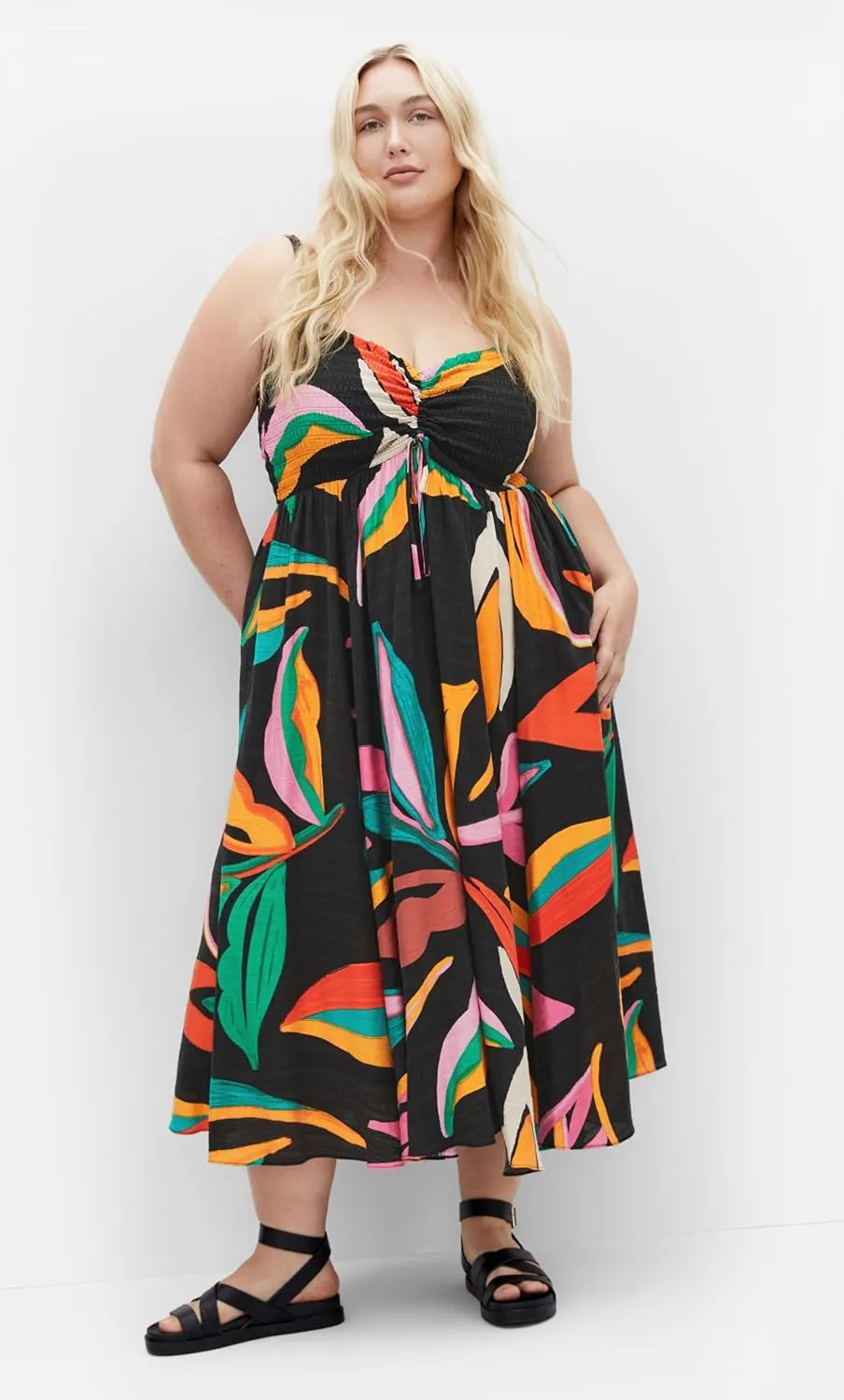 City Chic Women's Plus Size Dress-Maui Print Maxi