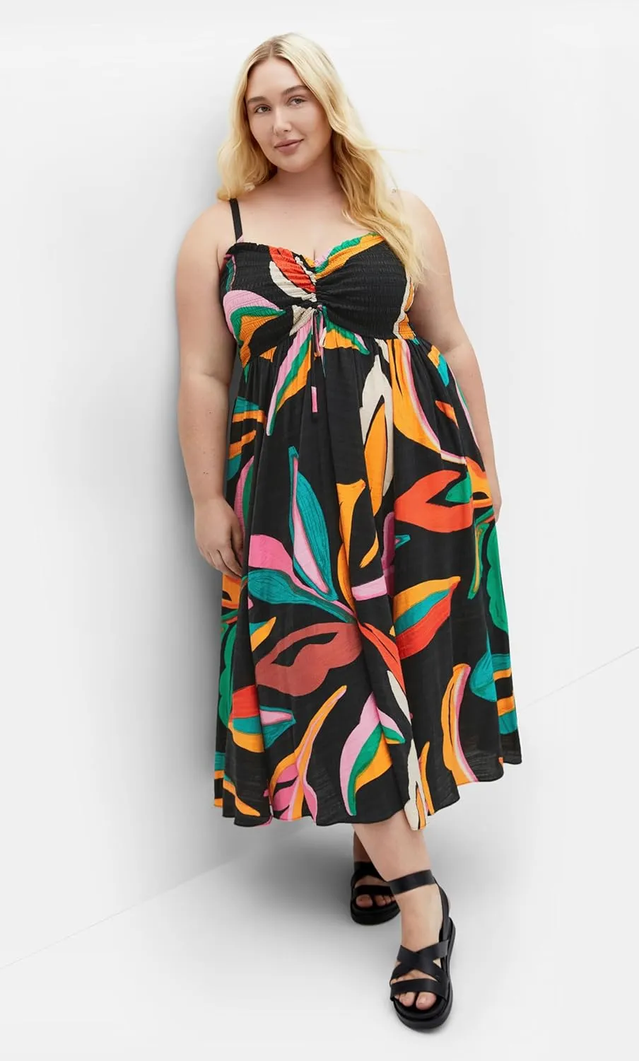City Chic Women's Plus Size Dress-Maui Print Maxi