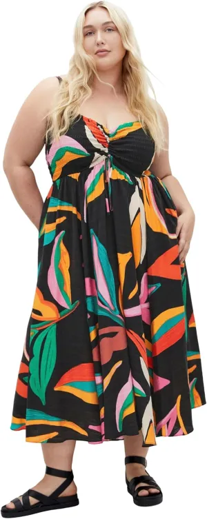 City Chic Women's Plus Size Dress-Maui Print Maxi