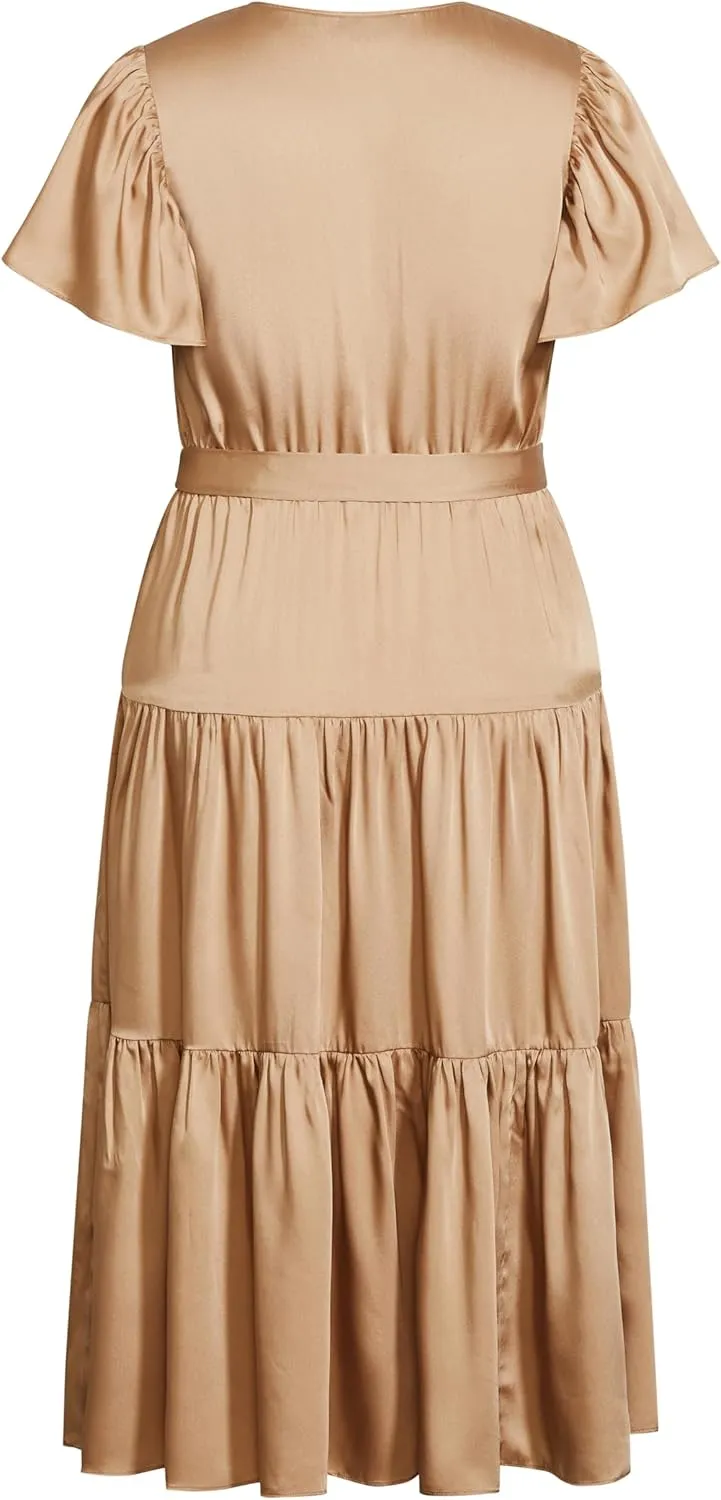 City Chic Women's Plus Size Dress - Tiered Sweetness Midi