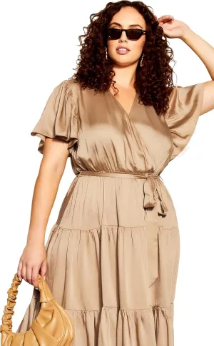 City Chic Women's Plus Size Dress - Tiered Sweetness Midi