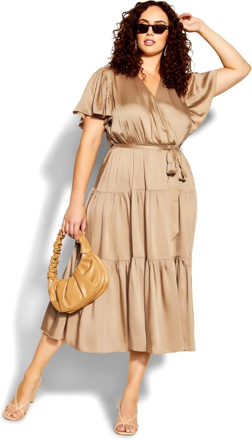 City Chic Women's Plus Size Dress - Tiered Sweetness Midi