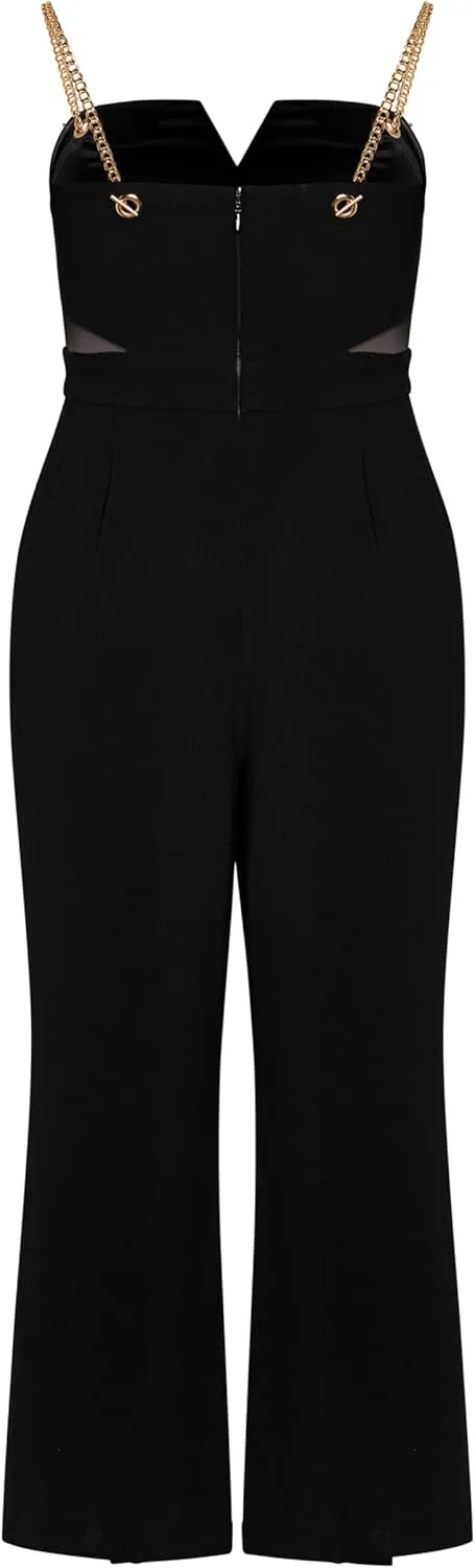 City Chic Women's Plus Size Jumpsuit - Ann Chain Sleeveless Wide Leg