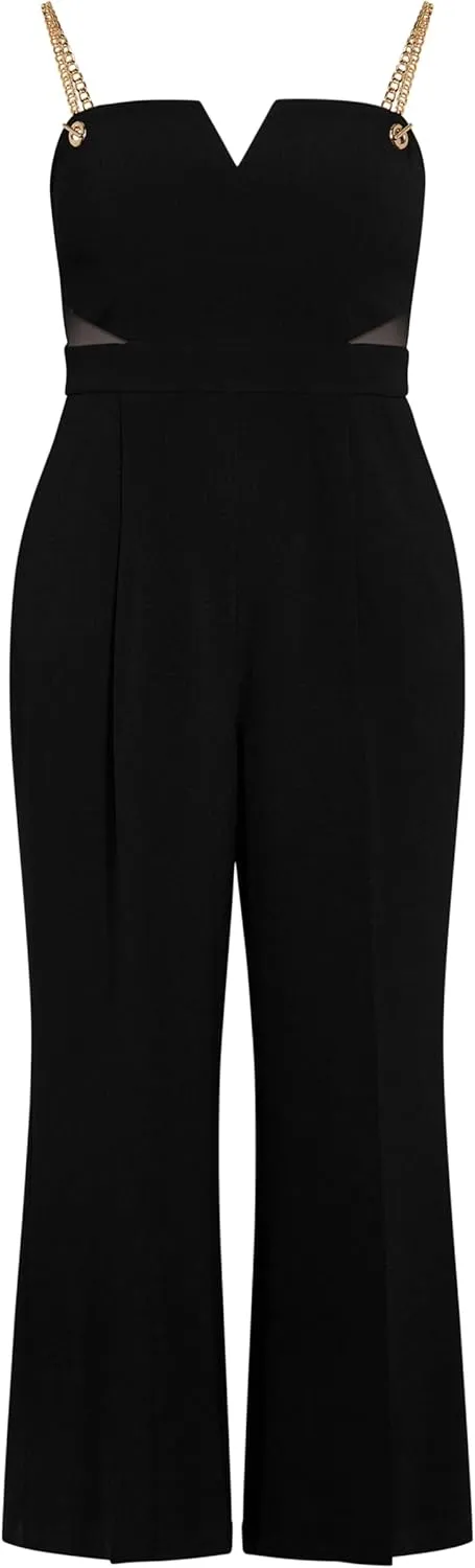 City Chic Women's Plus Size Jumpsuit - Ann Chain Sleeveless Wide Leg