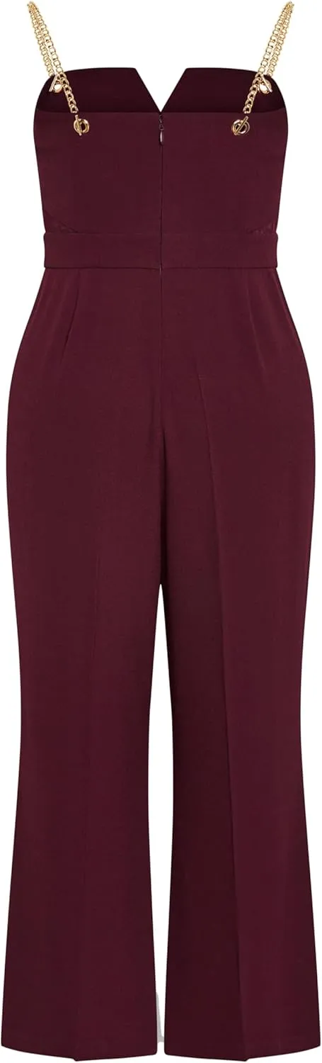 City Chic Women's Plus Size Jumpsuit - Ann Chain Sleeveless Wide Leg