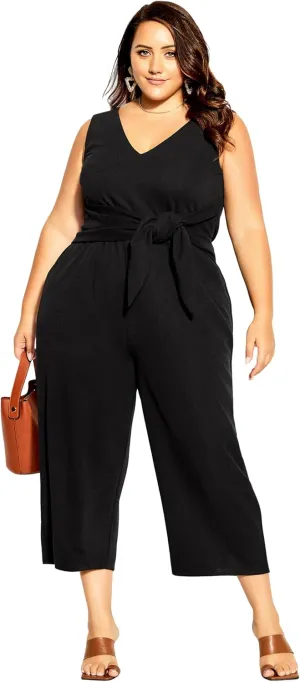 City Chic Women's Plus Size Jumpsuit-Olivia, Black, 14