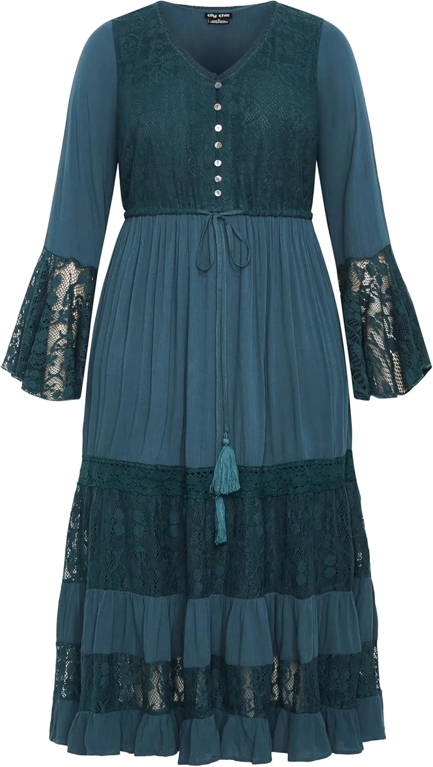 City Chic Women's Plus Size Maxi Dress - Tisha Lace