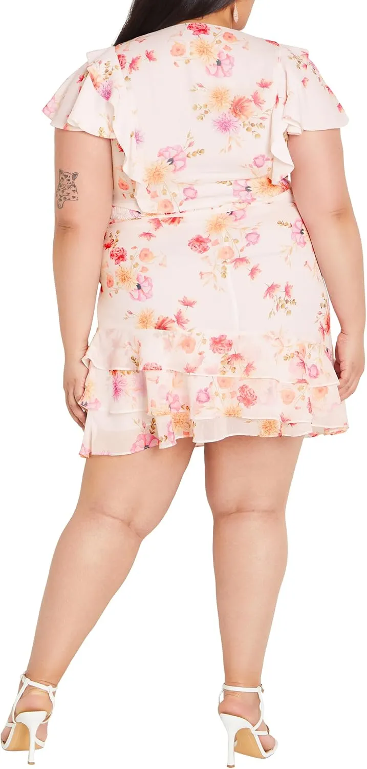 City Chic Women's Plus Size Romantic Print Dress