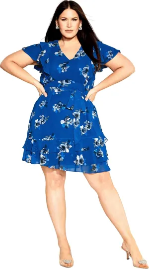 City Chic Women's Plus Size Romantic Print Dress
