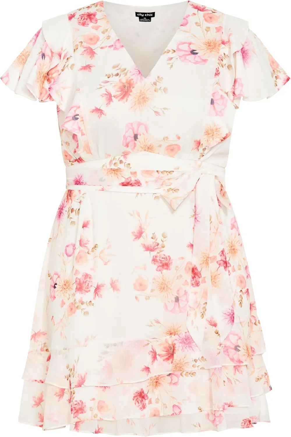 City Chic Women's Plus Size Romantic Print Dress