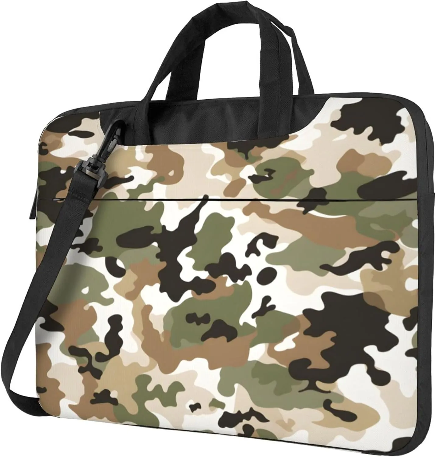 Classic Camo Print Laptop Shoulder Bag for Women, Laptop Sleeve Case Durable Computer Bag
